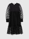 Сукня чорна з фатином та принтом | 6818792 | фото 10