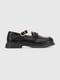 Чорні туфлі з екошкіри, декоровані металевою пряжкою | 6818984 | фото 2