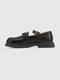 Чорні туфлі з екошкіри, декоровані металевою пряжкою | 6818984 | фото 3