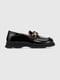 Чорні лаковані туфлі з екошкіри, декоровані металевою пряжкою з ведмедиком | 6818987 | фото 2