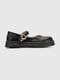 Чорні туфлі з екошкіри, декоровані металевою пряжкою | 6818991 | фото 2