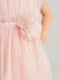 Сукня персикова з фатином та принтом | 6819056 | фото 5