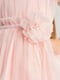 Сукня персикова з фатином та принтом | 6819056 | фото 6