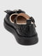 Чорні туфлі з екошкіри, декоровані бантом та візерунком | 6819089 | фото 8