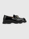 Чорні туфлі з екошкіри, декоровані металевою пряжкою з ведмедиком | 6819097 | фото 2
