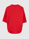 Червона футболка з асиметричним заокругленим низом | 6819150 | фото 3
