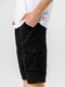 Чорні подовжені шорти з накладними кишенями | 6819171 | фото 2