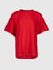 Червона футболка вільного крою з підвернутими рукавами та розрізами по боках | 6819239 | фото 7
