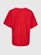 Червона футболка вільного крою з підвернутими рукавами та розрізами по боках | 6819239 | фото 8