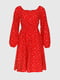 Сукня червона з принтом | 6819271