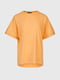 Помаранчева футболка вільного крою з підвернутими рукавами та розрізами по боках | 6819284 | фото 7