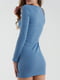 Сукня коротка синя в рубчик | 6819336 | фото 5