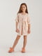 Комплект персикового кольору: халат та сорочка | 6819358