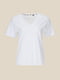 Біла футболка  з V-образним вирізом малюнком та підвернутими рукавами | 6819449 | фото 6