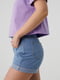 Короткі джинсові шорти блакитного кольору з підворотом | 6819567 | фото 2