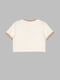 Укорочена футболка молочного кольору з логотипом бренду | 6819572 | фото 10