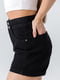 Короткі джинсові шорти чорного кольору з підворотом | 6819578 | фото 2