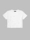 Укорочена біла футболка у серебристий принт | 6819592 | фото 8