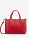 Красная кожаная сумка-тоут с длинным ремешком | 6820461 | фото 2
