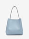 Голубая кожаная сумка-шопер | 6820493 | фото 2