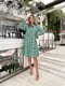 Зелена сукня вільного фасону з візерунком | 6820522 | фото 4
