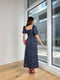 Синя сукня в квітковий принт з рукавами-буфами | 6820527 | фото 3