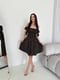 Чорна сукня А-силуету в квітковий принт з відкритими плечима | 6820544 | фото 4