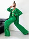 Зелений костюм-трійка: топ, сорочка та штани-палаццо | 6820558 | фото 2