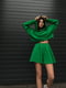 Зелений костюм: укорочена худі та широкі шорти | 6820585 | фото 2