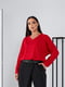 Чкрвоний оверсайз пуловер в рубчик | 6821127 | фото 2