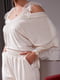 Велюровий молочний костюм: блуза з мереживами та вільні штани | 6821134 | фото 3