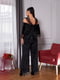 Велюровий чорний костюм: блуза з мереживами та вільні штани | 6821135 | фото 7