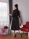 Бежево-чорна А-силуетна сукня-міді “на запа́х” | 6821139 | фото 6