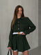 Зелений вельветовий костюм: укорочений жакет та вільна міні-спідниця | 6821148 | фото 2