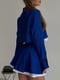 Синій вельветовий костюм: укорочений жакет та вільна міні-спідниця | 6821150 | фото 9