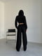 Чорний трикотажний костюм: кроп-худі та широкі штани | 6821152 | фото 8