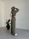 Трикотажний костюм кольору хакі: кроп-худі та широкі штани | 6821153 | фото 6