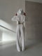 Білий трикотажний костюм: кроп-худі та широкі штани | 6821154 | фото 7
