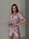 Шовкова піжама у стилі Victoria's Secret: сорочка та шорти | 6821160 | фото 3
