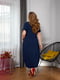 Вільна темно-синя сукня-максі з кишенями | 6821184 | фото 7