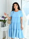 Багатоярусна шифонова сукня блакитного кольору | 6821206 | фото 2