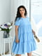 Багатоярусна шифонова сукня блакитного кольору | 6821206 | фото 3