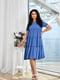 Багатоярусна шифонова сукня синього кольору | 6821209 | фото 2