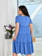 Багатоярусна шифонова сукня синього кольору | 6821209 | фото 5
