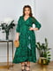 Довга зелена сукня з анімалістичним принтом та поясом “на запах” | 6821210 | фото 2