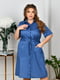 Синя сукня-сорочка із асиметричним подолом | 6821216 | фото 2