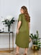 Асиметрична зелена сукня вільного крою | 6821220 | фото 4