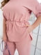 Світло-рожевий костюм батал: блуза з кулісою та штани | 6821238 | фото 4