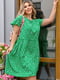 Вільна зелена сукня в горошок  | 6821281 | фото 2
