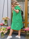 Вільна зелена сукня в горошок  | 6821281 | фото 4